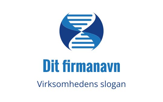 Moderne blå og teal logo med en stilisert DNA-spiral