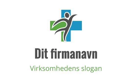 Dynamisk logo design med en stilisert figur i grønne og blå elementer