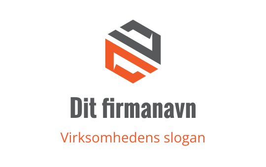 Moderne sekskantet logo design med grå og oransje elementer