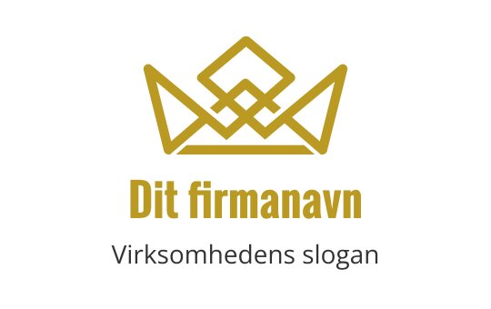 Elegant krone logo design i gull med geometriske detaljer