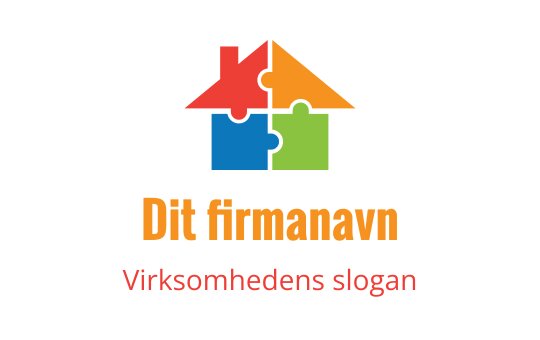 Fargerik puslespillbrikke logo design med husform