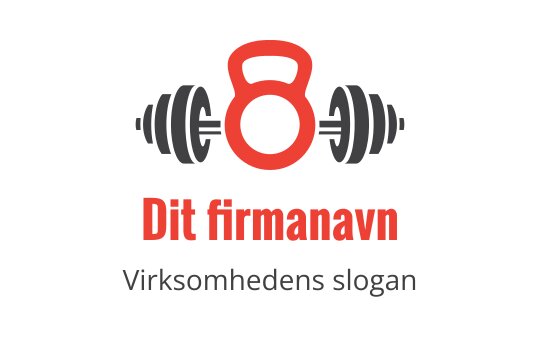 Fet kettlebell logo design med røde og svarte vekter