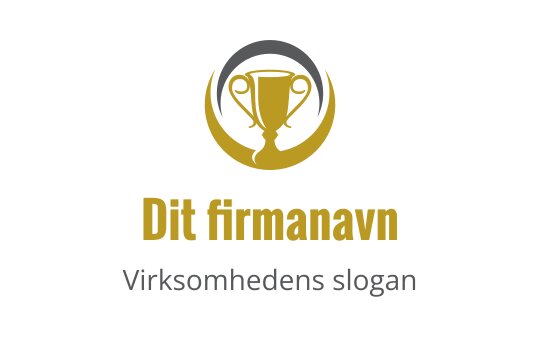 Elegant trofélogo design i gull og svart med sirkulære detaljer