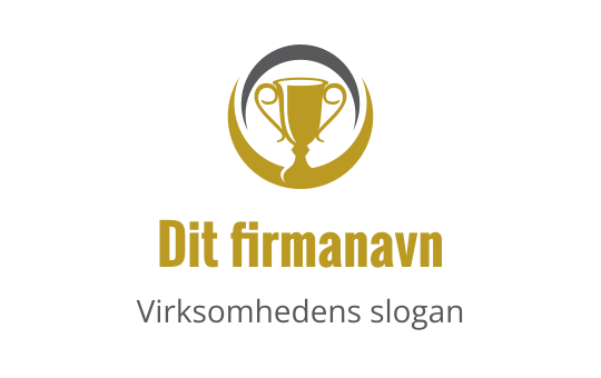 Elegant trofélogo design i gull og svart med sirkulære detaljer