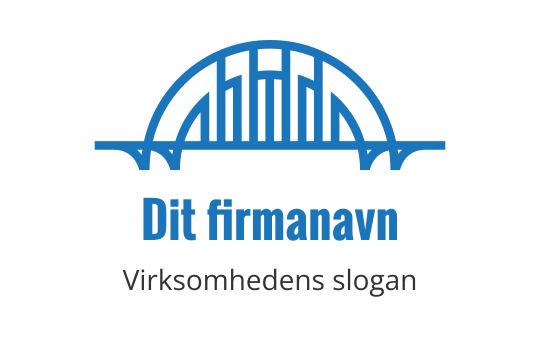 Moderne blå bro logo design med vertikale linjer og buer