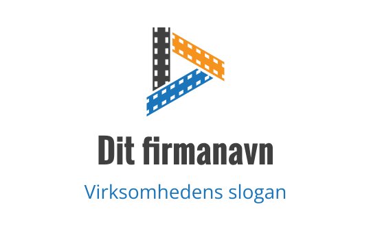 Moderne logo design med en trekantet form i oransje, blå og grå elementer