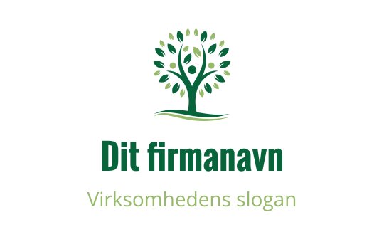 Moderne grønn trelogo med runde blader og en flytende base