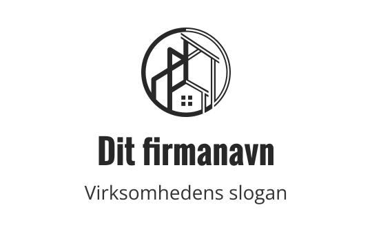 Moderne logo design med sirkulær kontur og abstrakte bygningformer
