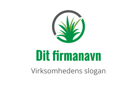 Moderne grønn plante logo design med sirkulær grå kontur
