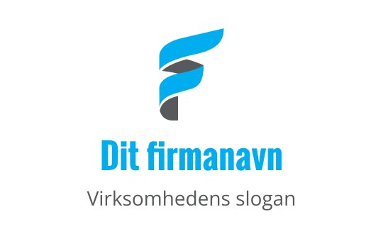 Moderne blå og grå logo med en stilisert bokstav F