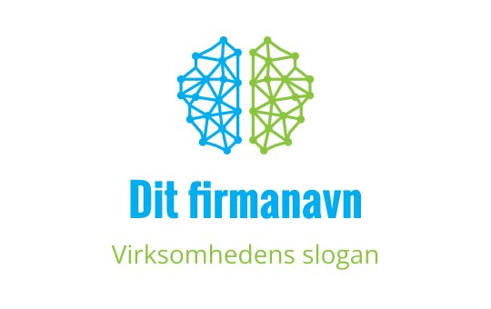 Geometrisk logo design med sammenkoblede blå og grønne former