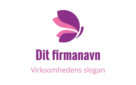 Elegant sommerfugl logo design i nyanser av rosa og lilla