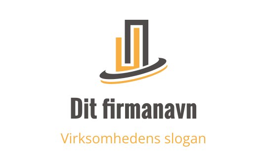 Moderne logo design med abstrakte former i svart og oransje