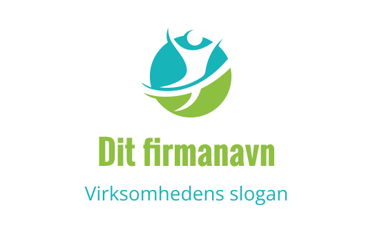 Dynamisk logo design med en stilisert figur i blå og grønne sirkler