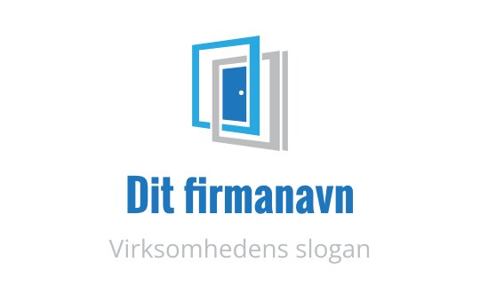 Moderne logo design med overlappende blå rammer og et stilrent utseende