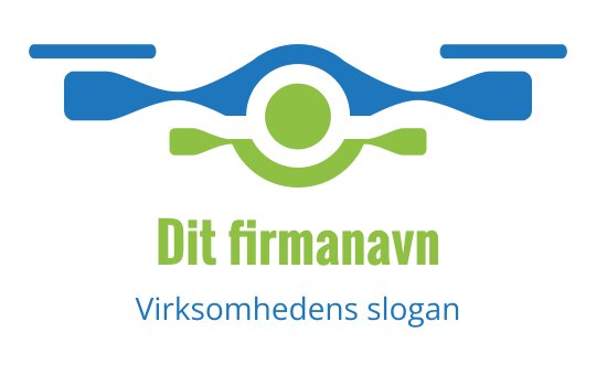 Moderne drone logo design med blå og grønne elementer