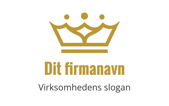 Elegant logo design med en gullkrone og stiliserte kurver