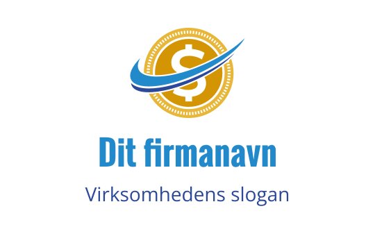 Moderne logo design med en gullmynt og en blå sveip