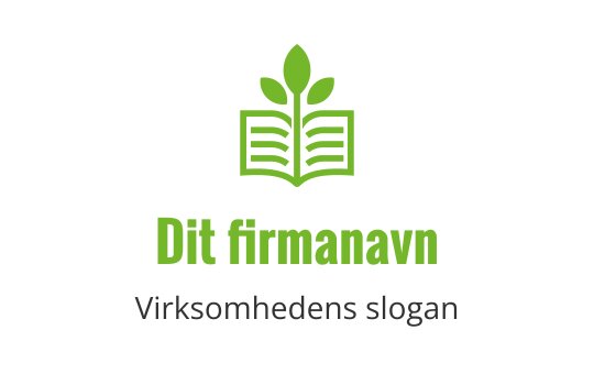Moderne logo design med en åpen bok og grønne blader som vokser