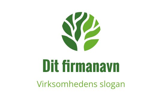 Moderne grønn trelogo med intrikate grener og blader