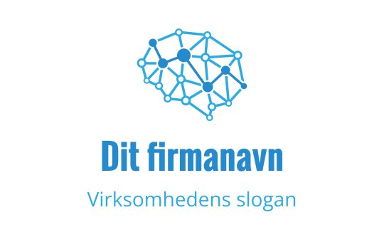Moderne blå logo med en illustrasjon av et nettverksbasert hjerne