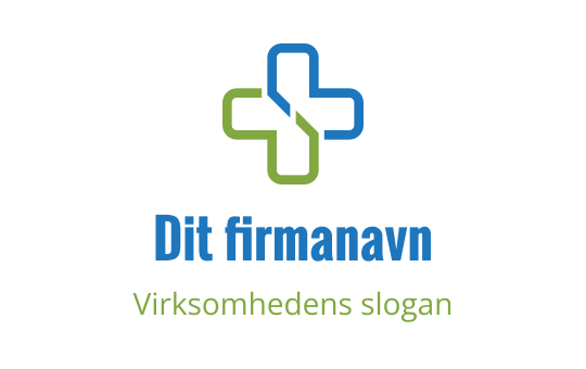 Moderne logo design med en blå og grønn korsform