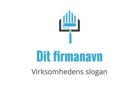 Moderne logo design med en malerulle og vertikale blå striper