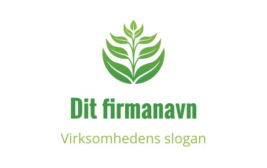 Moderne grønn logo med stiliserte blader og blomstermotiv