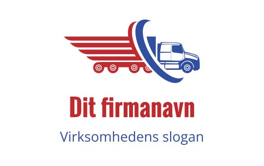 Dynamisk logo design med en lastebil og røde hastighetslinjer