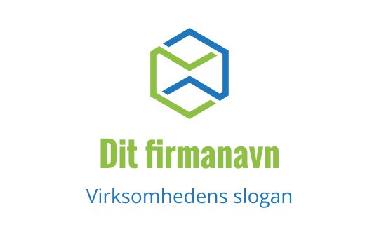 Moderne sekskantet logo design med grønne og blå elementer