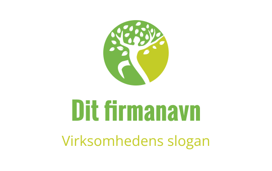 Moderne logo design med et grønt tre i en sirkelform