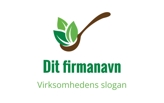 Moderne logo design med en skje og grønne blader