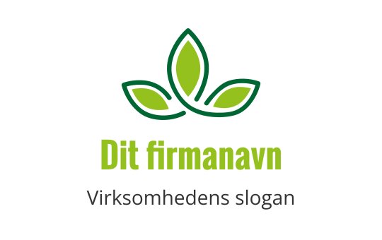 Moderne logo design med grønt blad, avrundede former og rene linjer