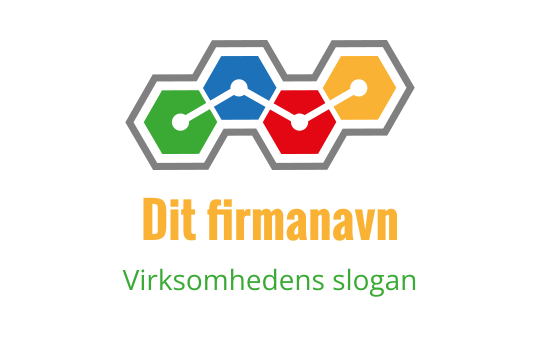 Fargerik sekskantet logo med sammenkoblede former i grønn, rød, blå og gul