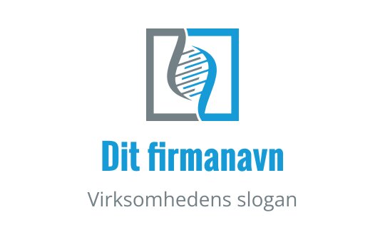 Moderne logo design med en stilisert DNA-streng i blått og grått
