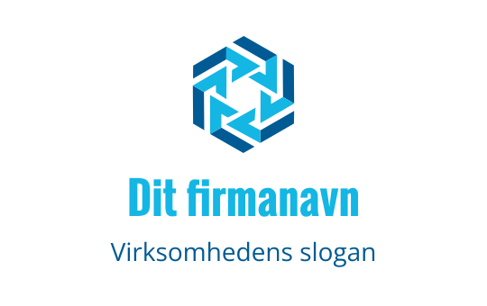 Moderne blå geometrisk logo med sammenflettede piler