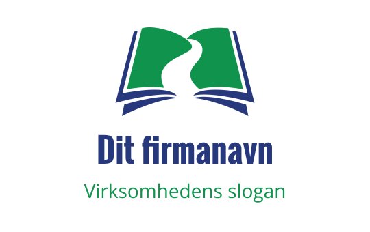 Åpen bok logo design med en grønn elv som renner gjennom