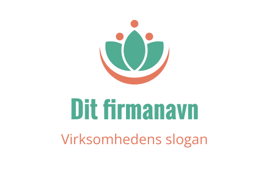 Moderne logo design med en stilisert lotusblomst i teal og korall