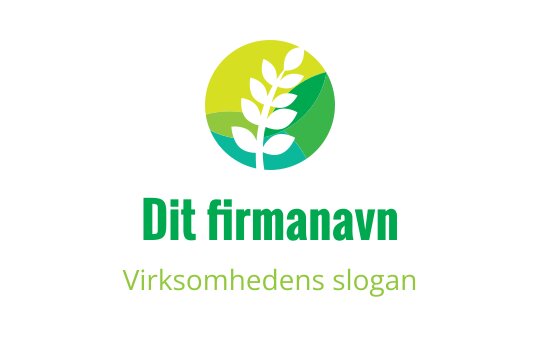 Moderne logo design med et grønt blad i en sirkulær gradientbakgrunn