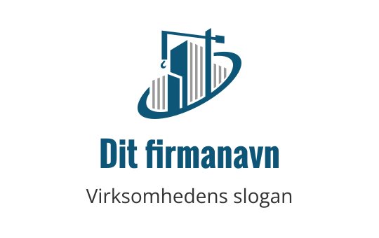 Moderne logo design med en stilisert bygning og vekt i blått