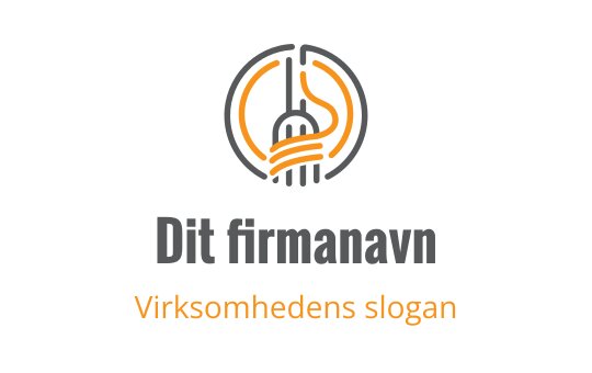 Moderne logo design med en gaffel og snurrende pasta i oransje og grått
