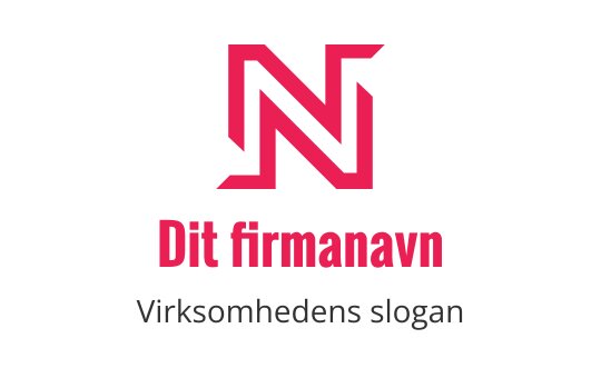Moderne rosa og svart logo med en stilisert bokstav N