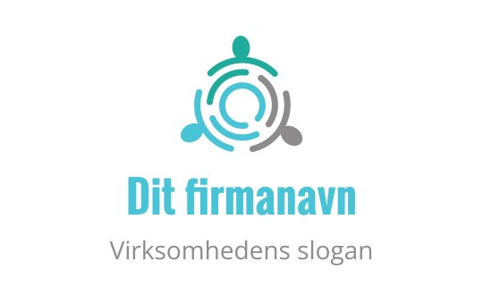 Moderne logo design med sammenkoblede figurer i teal og grå