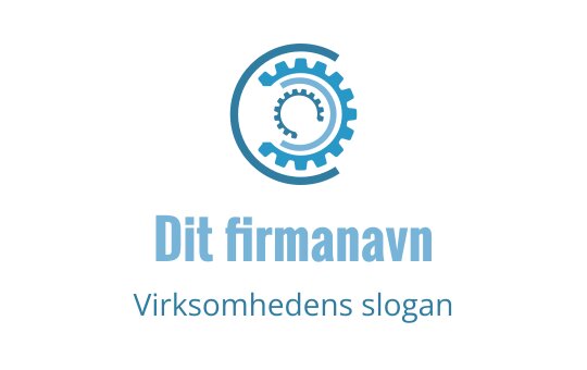 Moderne blå tannhjul logo design med sirkulære elementer og ren typografi