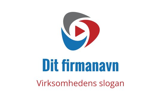Dynamisk logo design med en spilleknapp og virvlende farger
