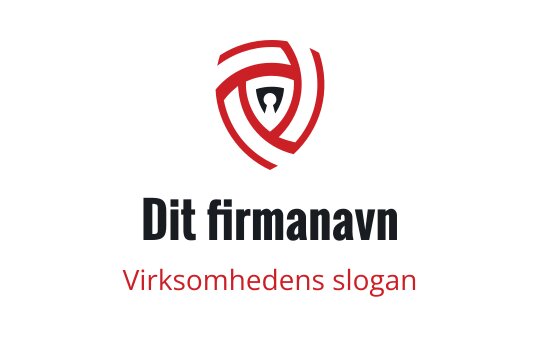Fet skjoldlogo med røde og svarte sammenflettede elementer
