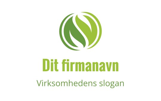 Moderne grønn logo med et sirkulært bladmotiv