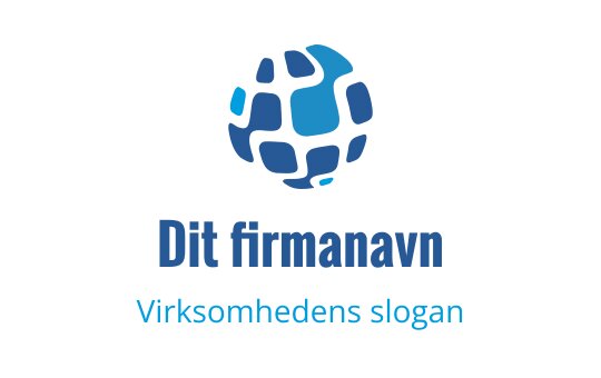 Moderne blå globus logo design med abstrakte former og fet tekst