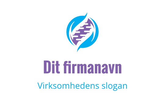Moderne logo design med et blått og lilla abstrakt virvelmønster