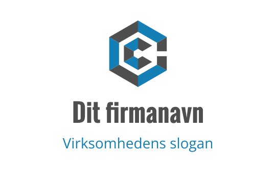 Moderne sekskantet logo design med blå og grå geometriske former